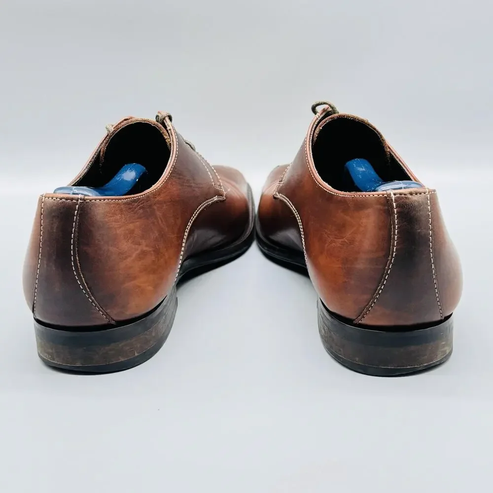 To Boot New York Shoes Mens 8 Brown Leather Derby Oxford Lace Up Dress Formal
